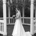 Floor length lace veil