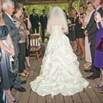 Blusher Veil - back view Elbow length veil