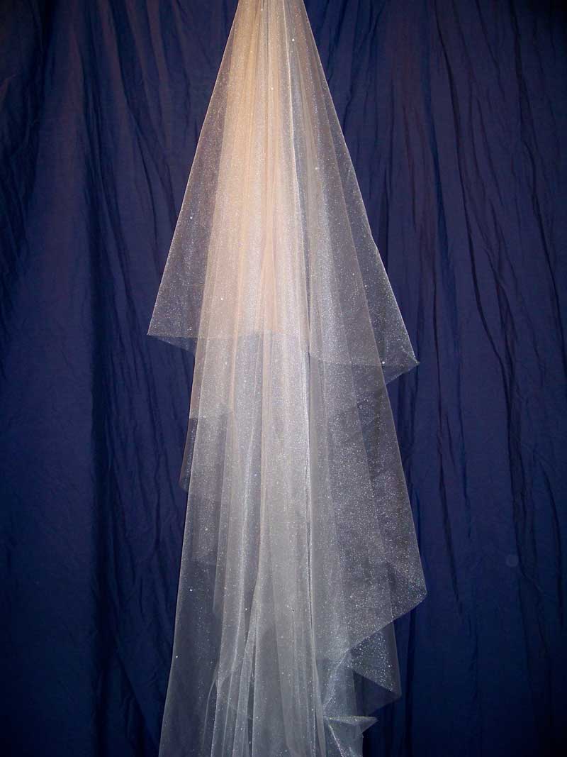 Pencil Edge Illusion 3 Tier Cathedral Veil Long Veils Blusher Veil ...