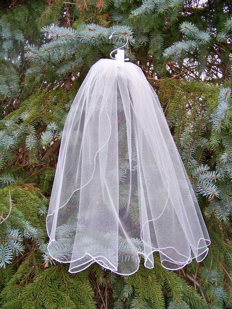 Scalloped Edge Illusion 1 Tier Fingertip Veil Long Wedding Veil - Veils ...